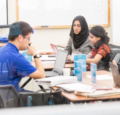 Group of students studying